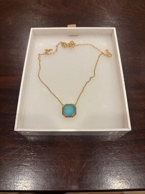 Aqua Blue Quartz on Gold